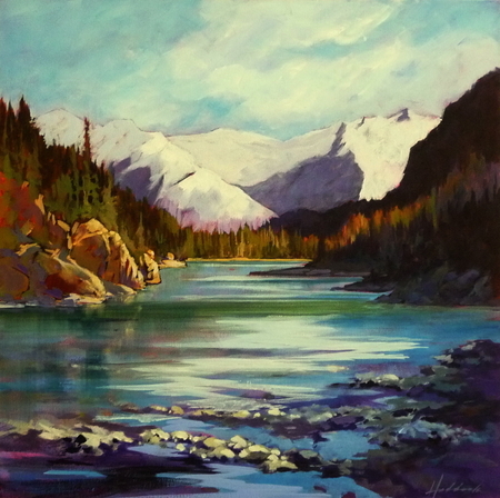 Perry Haddock - Acrylic Gallery 2 - Autumn Shadows, Bow River